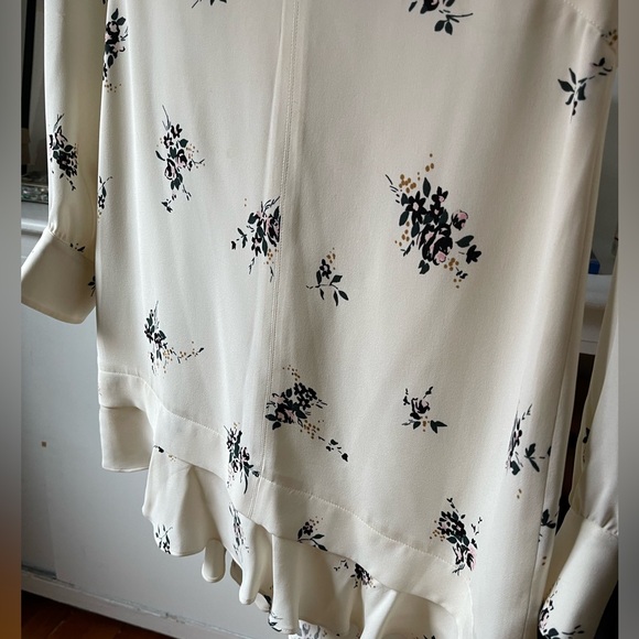 ALC Sana Flounce Hem Dress 100% Silk Floral - Picture 9 of 12